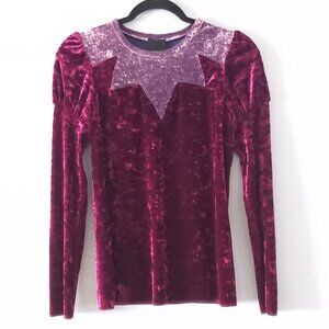 ANNA SUI starburst crushed velvet stretch top